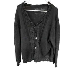 SHEIN Elegant Black Button Down Cardigan